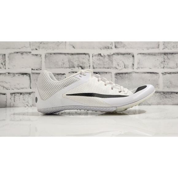 Size 9.5 - Nike Mens Zoom Rival Sprint White Track Spikes DC8753-100 - Picture 1 of 6